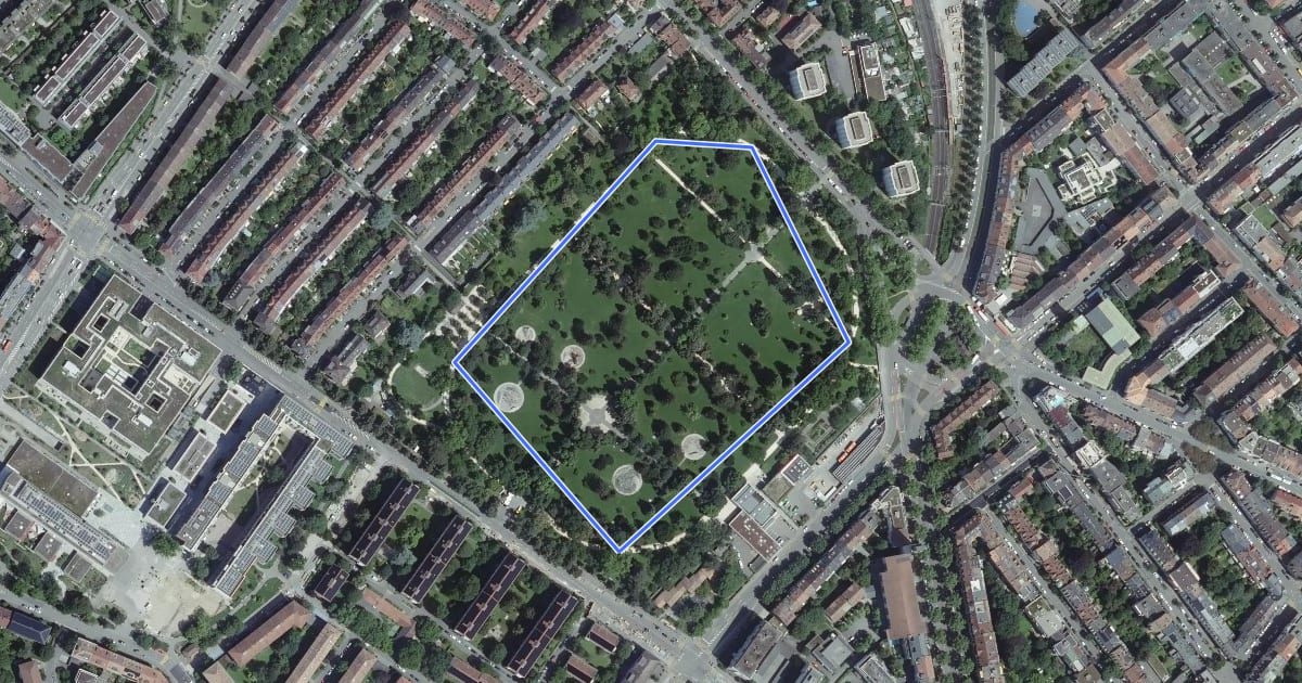 Маршрут Jogging Route Kannenfeldpark на спутниковом снимке