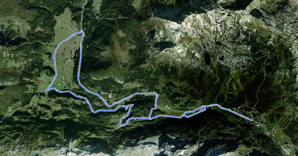 Маршрут Johanneswasserfall Trail & Felsalm Trail на спутниковом снимке