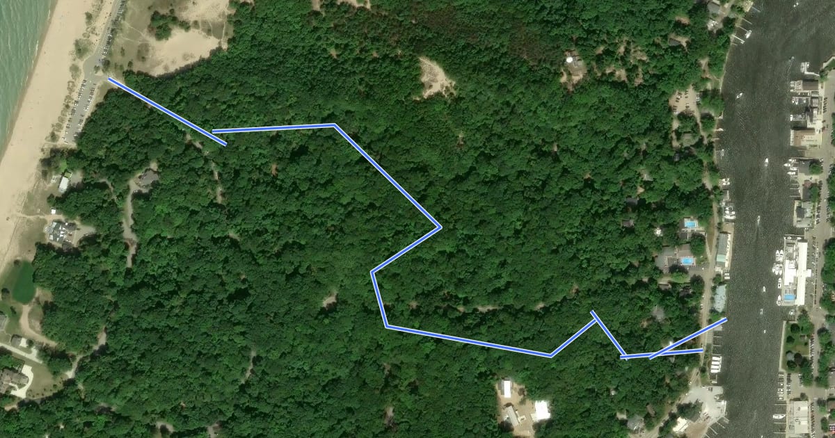 Маршрут John A. Woollam Nature Trail на спутниковом снимке