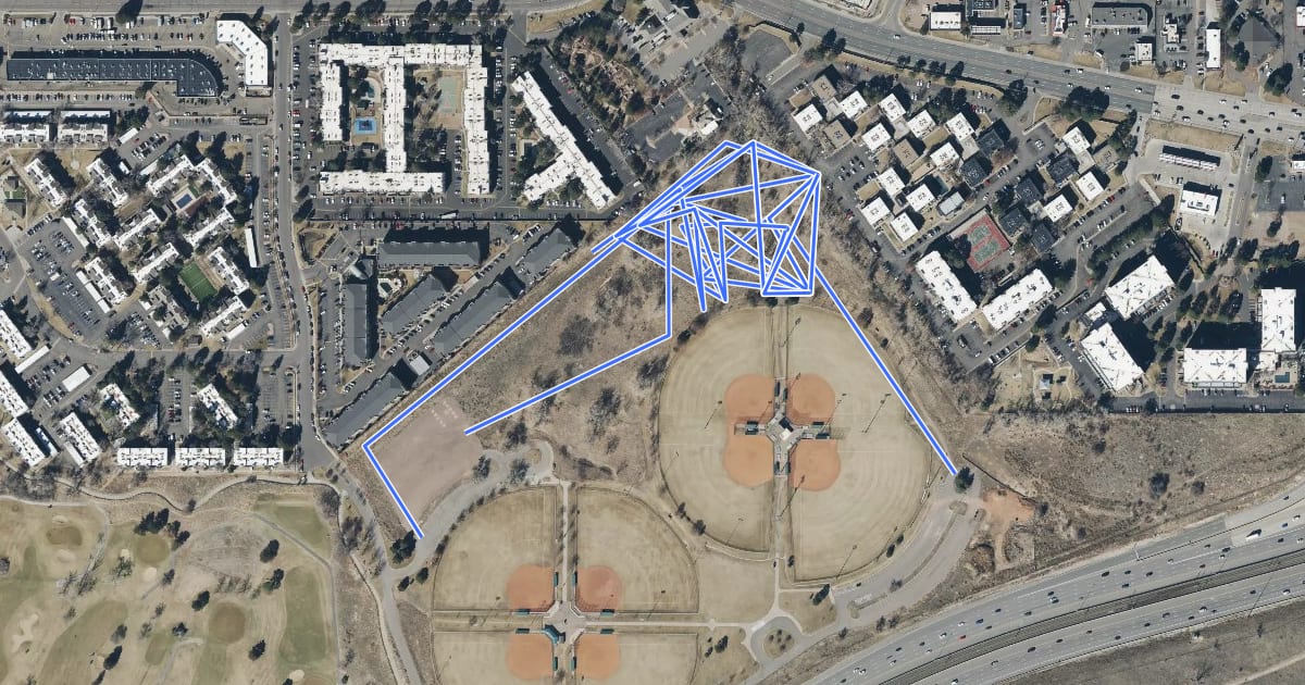 Маршрут John F Kennedy Park Trail на спутниковом снимке