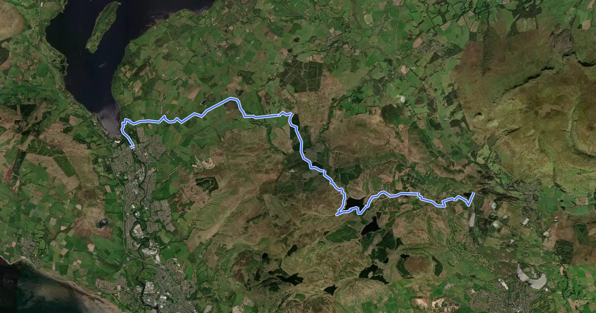 Маршрут John Muir Way (Balloch to Strathblane part 1) на спутниковом снимке