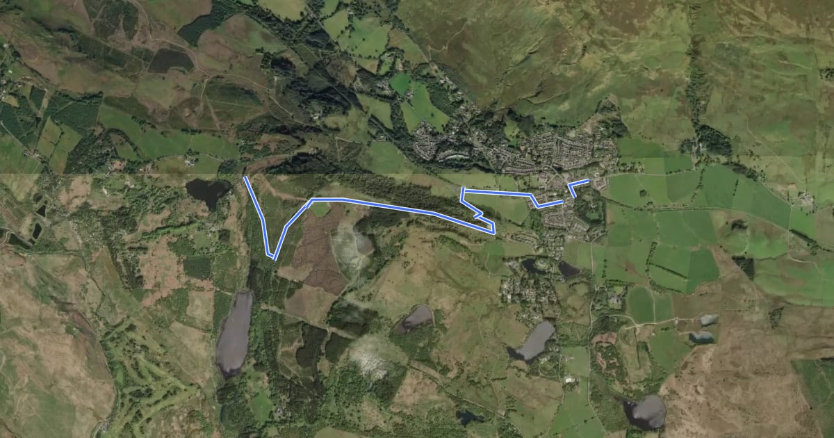 Маршрут John Muir Way (Balloch to Strathblane part 2) на спутниковом снимке