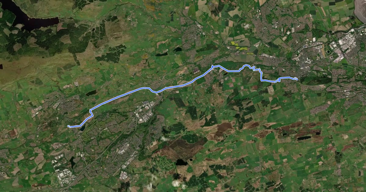 Маршрут John Muir Way (Croy to Falkirk) на спутниковом снимке
