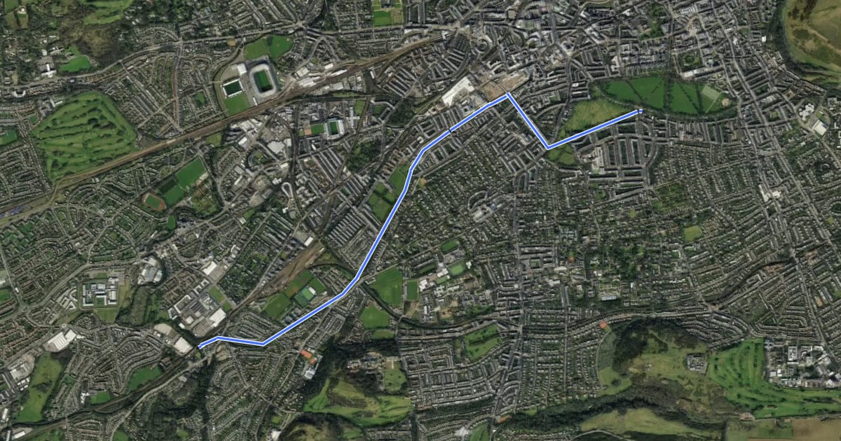 Маршрут John Muir Way (South Queensferry to Edinburgh part 2) на спутниковом снимке