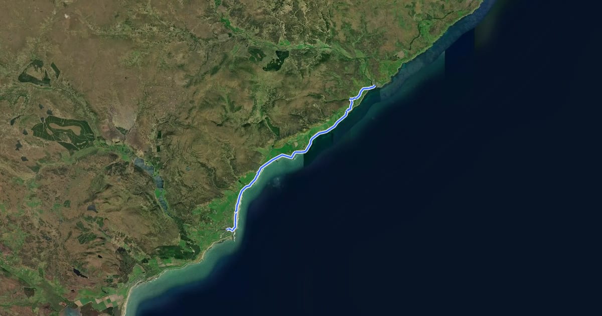 Маршрут John O'Groats Trail (Brora to Helmsdale) на спутниковом снимке