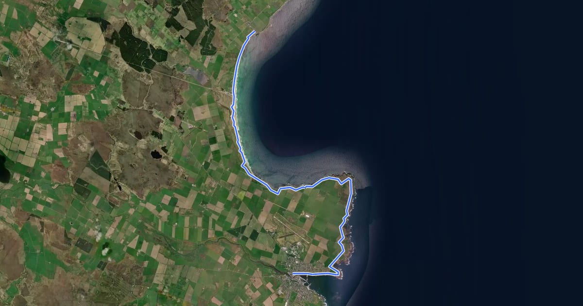 Маршрут John O'Groats Trail (Wick to Keiss) на спутниковом снимке