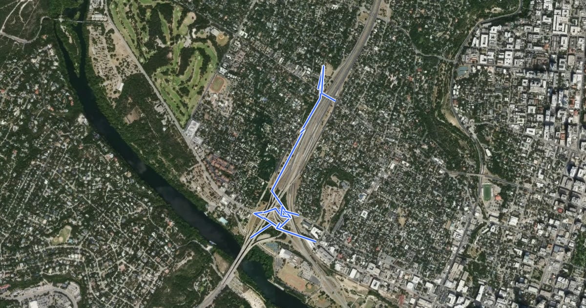 Маршрут Johnson Creek Trail на спутниковом снимке