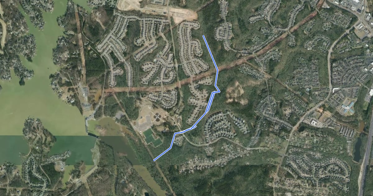 Маршрут Johnytown Branch Trail на спутниковом снимке
