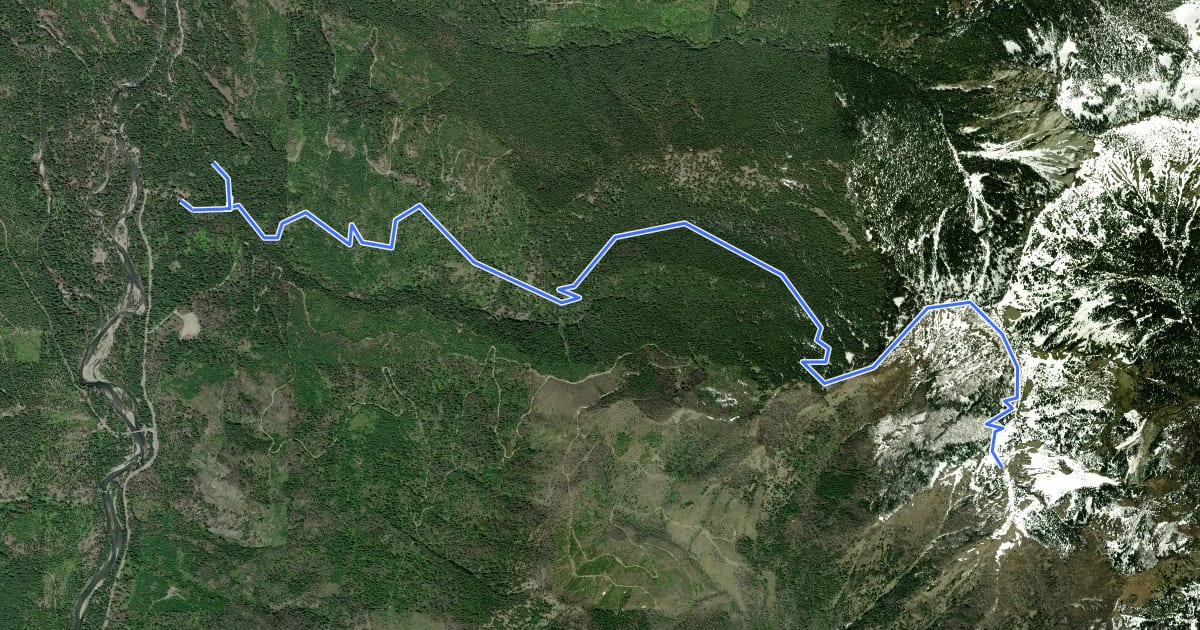 Маршрут Jolly Mountain Trail на спутниковом снимке