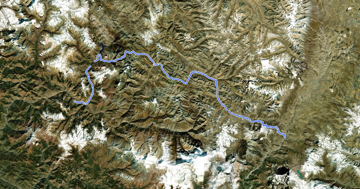 Маршрут Jomsom to Dolpo на спутниковом снимке