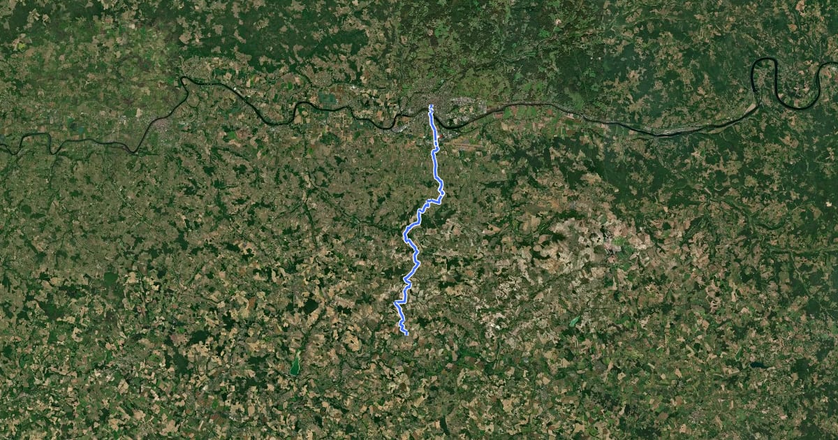Маршрут Jonction Eymet - Bergerac • Chemin d'Amadour на спутниковом снимке