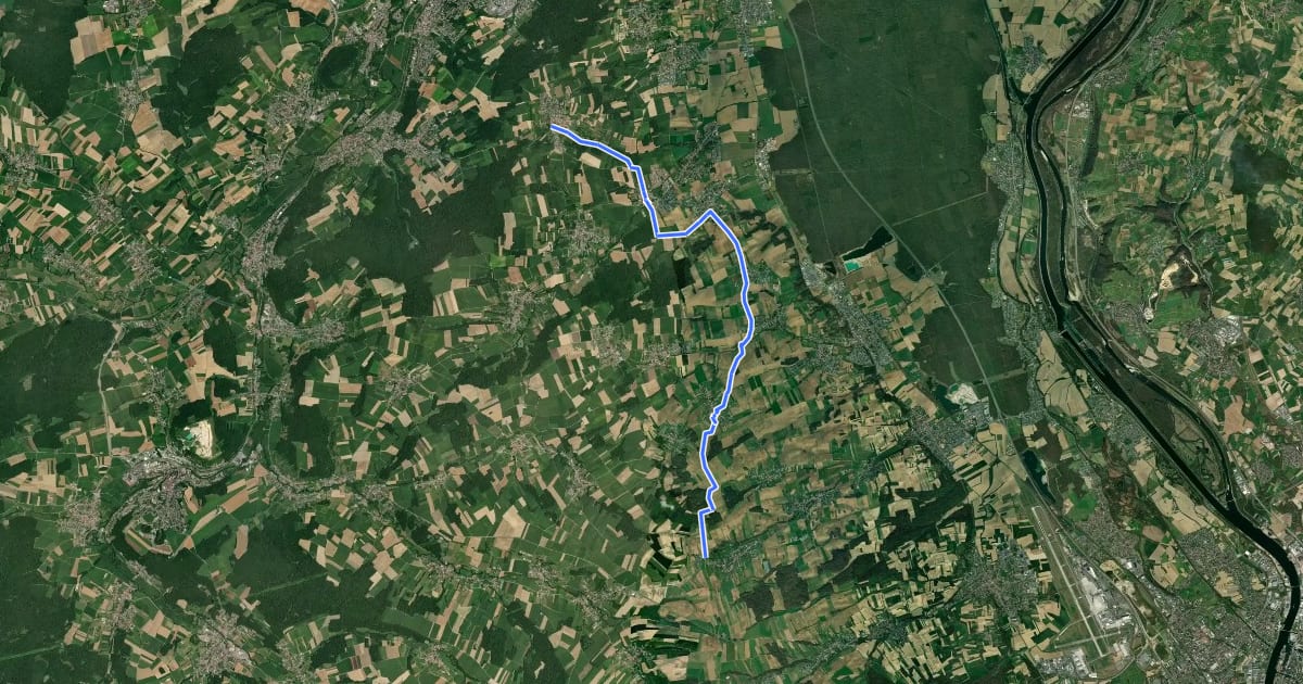 Маршрут Jonction GR532/GR531 - Bruebach/Helfrantzkirch на спутниковом снимке