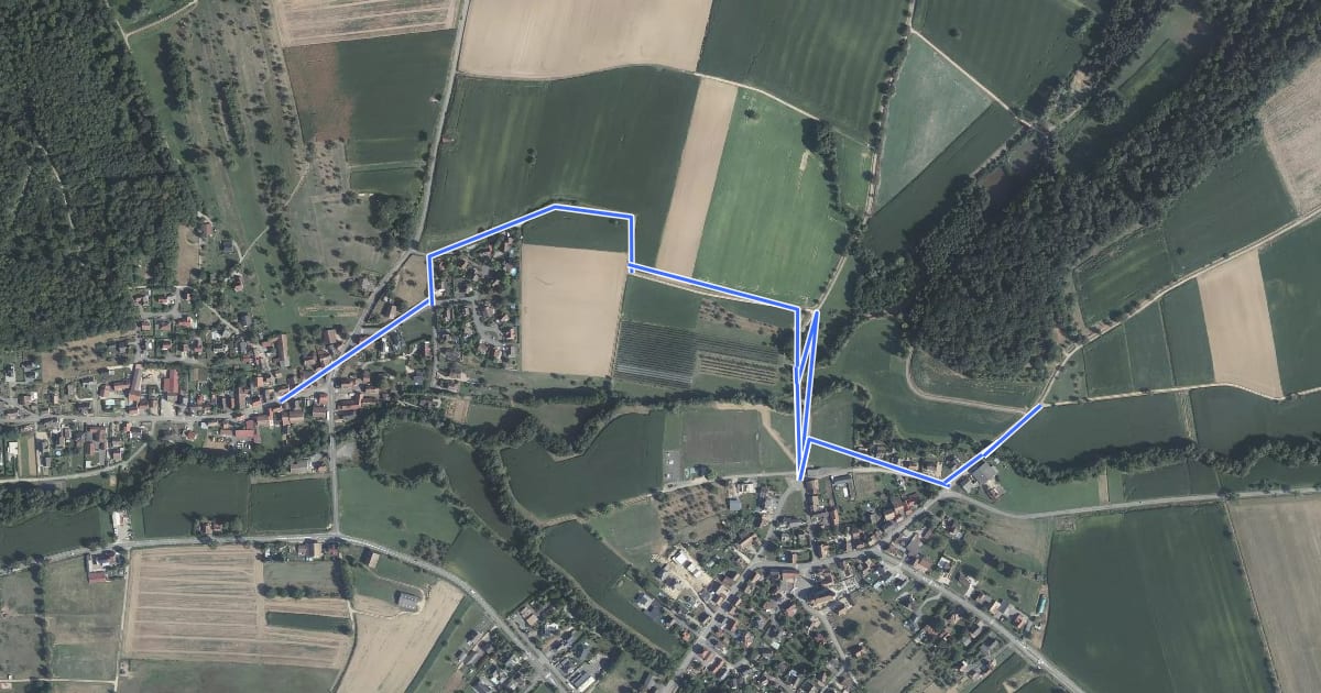 Маршрут Jonction Heiwiller Tagsdorf Emlingen на спутниковом снимке