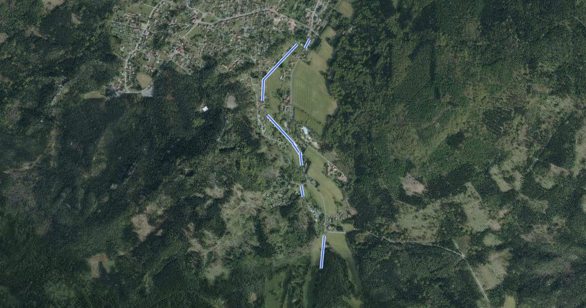 Маршрут Jonsdorf - Grenze CZ (Krompach) на спутниковом снимке
