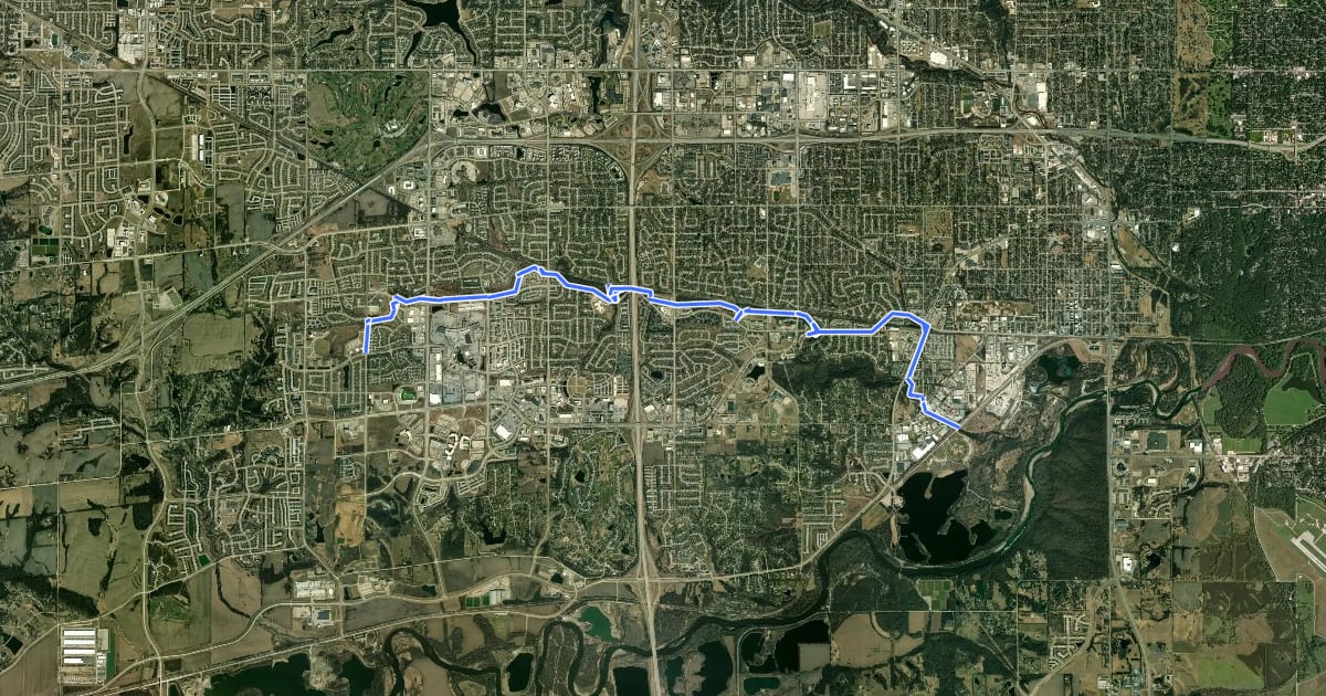 Маршрут Jordan Creek Trail на спутниковом снимке