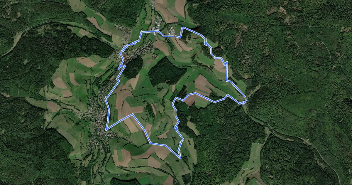 Маршрут Jossgrundroute ( Spessartfährten ) на спутниковом снимке