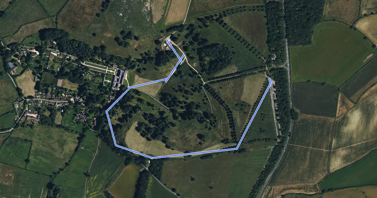 Маршрут Journey of Discovery trail, Dyrham Park на спутниковом снимке