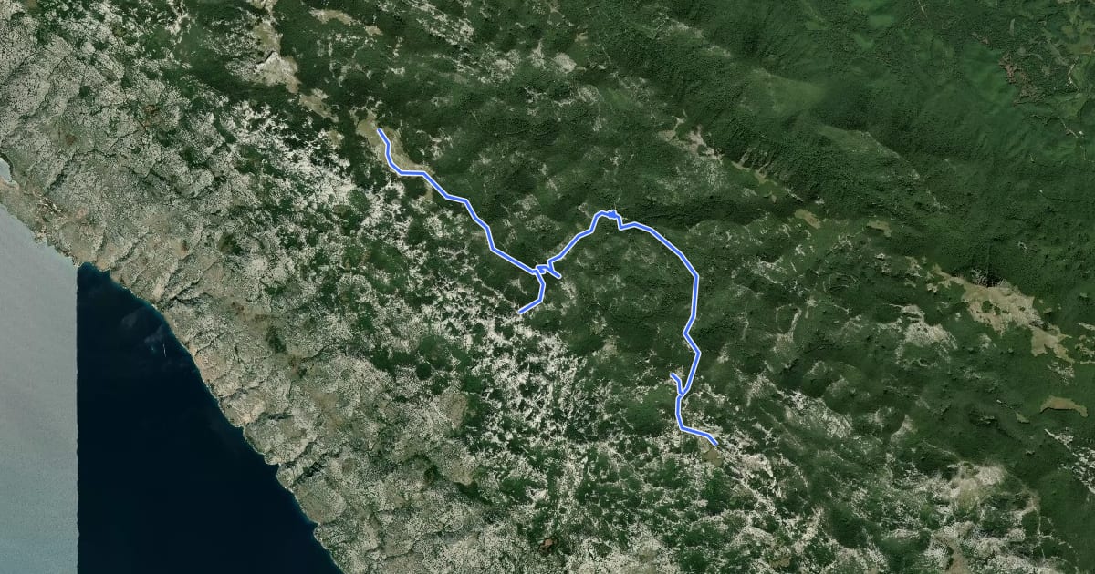 Маршрут Južni Velebit II - do Stapa на спутниковом снимке