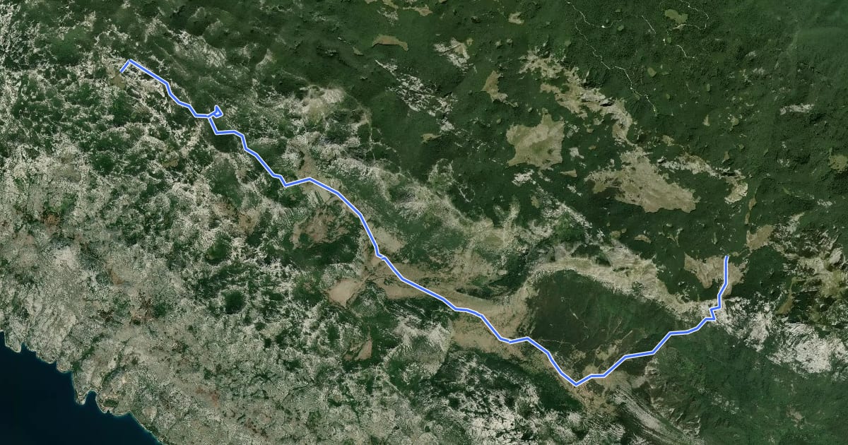 Маршрут Južni Velebit III - do Struga на спутниковом снимке