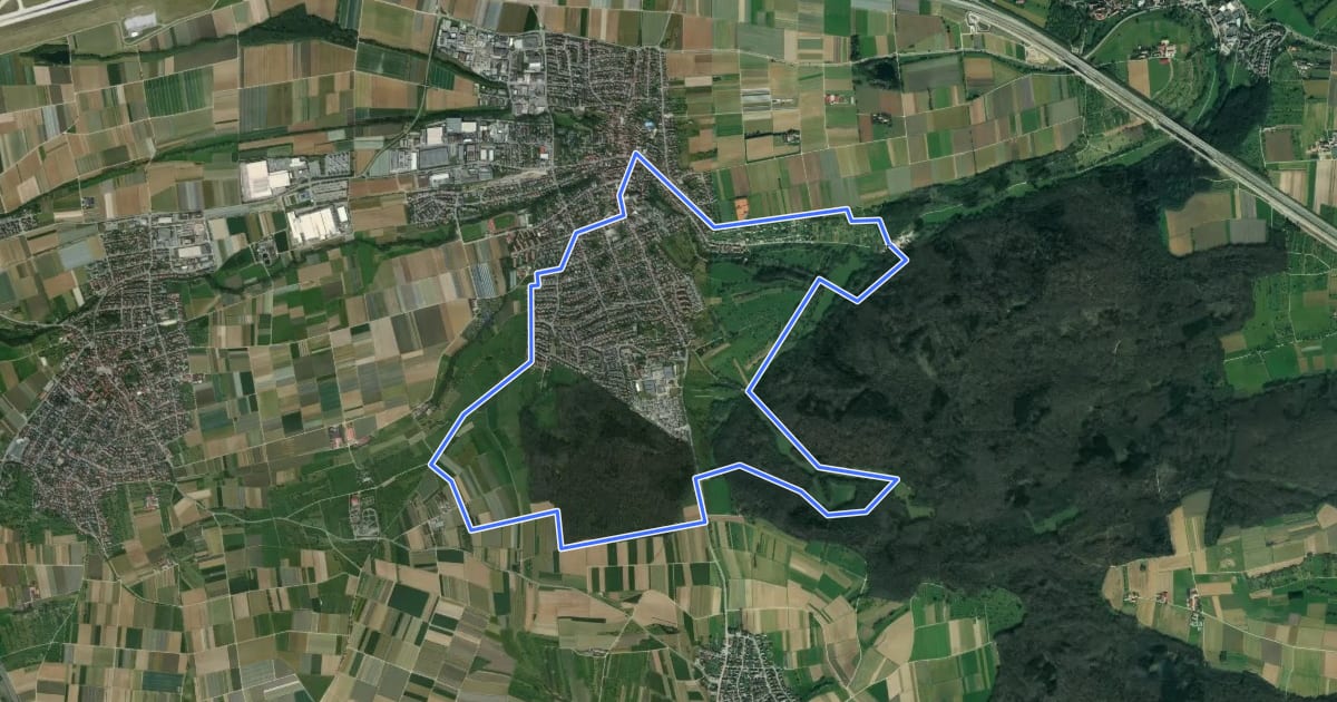 Маршрут Jubiläums Rundwanderweg J на спутниковом снимке