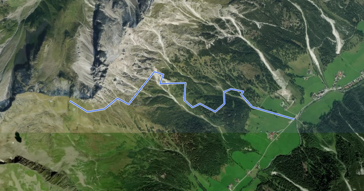 Маршрут Jubiläumssteig Innsbrucker Hütte на спутниковом снимке