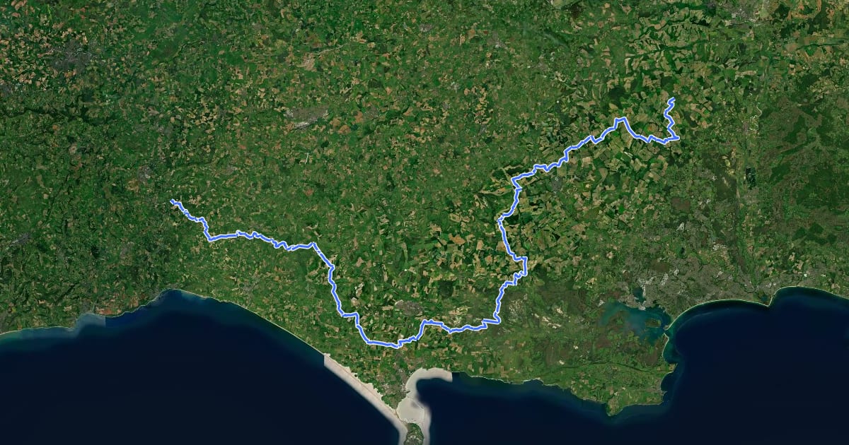 Маршрут Jubilee Trail (Dorset) на спутниковом снимке