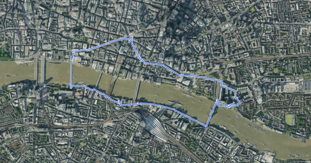 Маршрут Jubilee Walkway (Eastern Loop) на спутниковом снимке