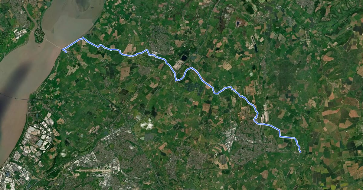 Маршрут Jubilee Way (South Gloucestershire) на спутниковом снимке
