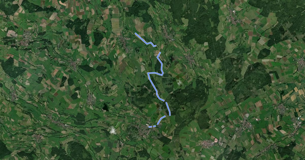 Маршрут Judenpfad Stumpertenrod - Ulrichstein (Ostroute) на спутниковом снимке