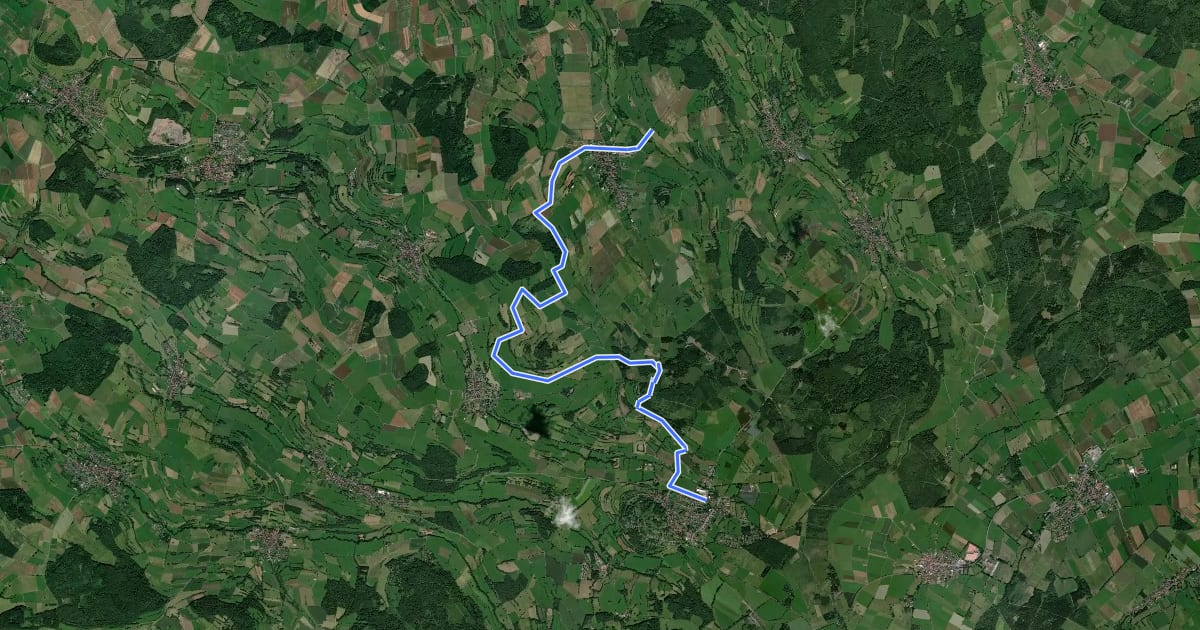 Маршрут Judenpfad Stumpertenrod - Ulrichstein (West) на спутниковом снимке