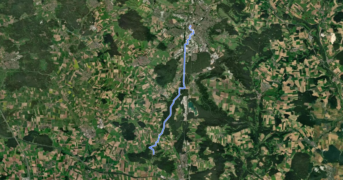Маршрут Judenweg на спутниковом снимке