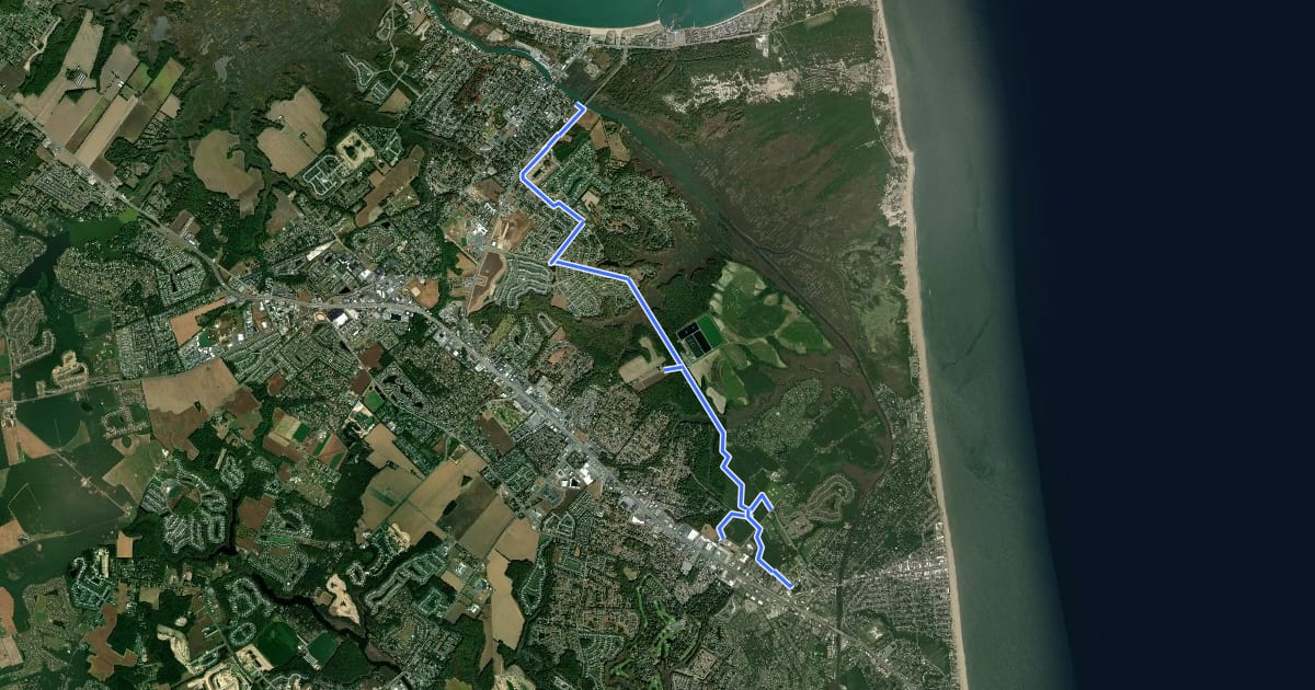 Маршрут Junction & Breakwater Trail на спутниковом снимке