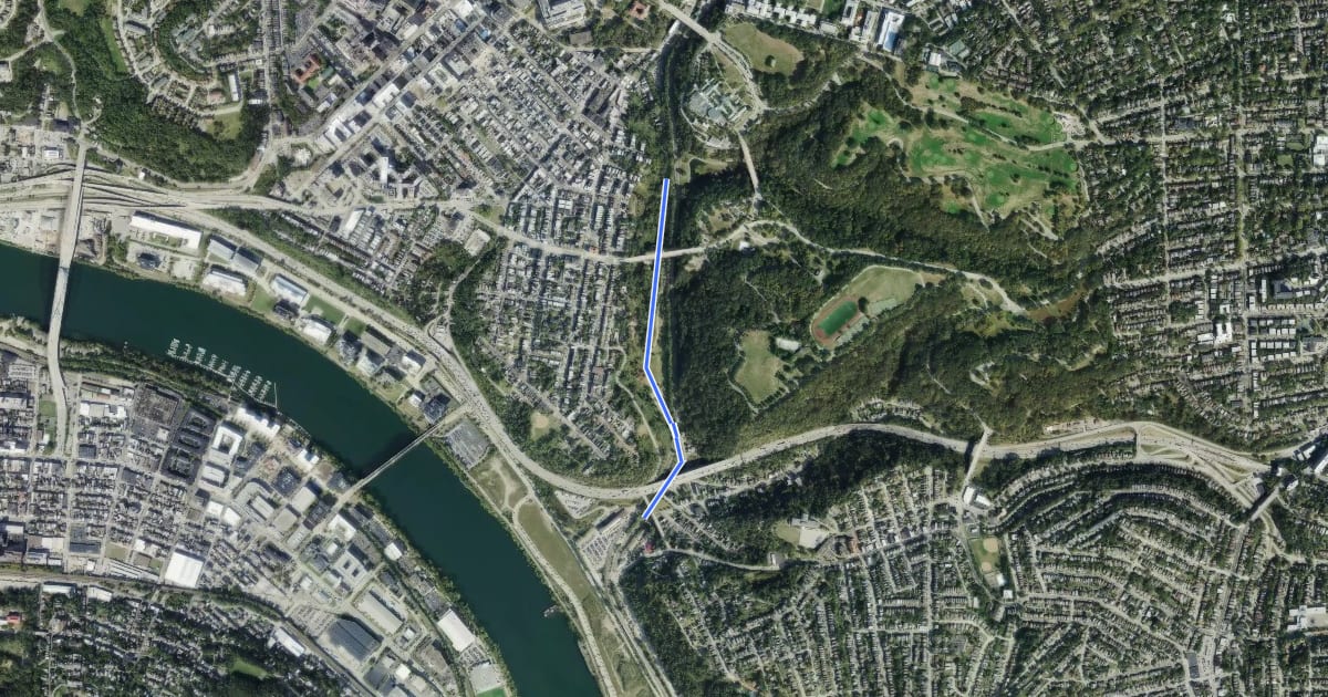 Маршрут Junction Hollow Trail на спутниковом снимке
