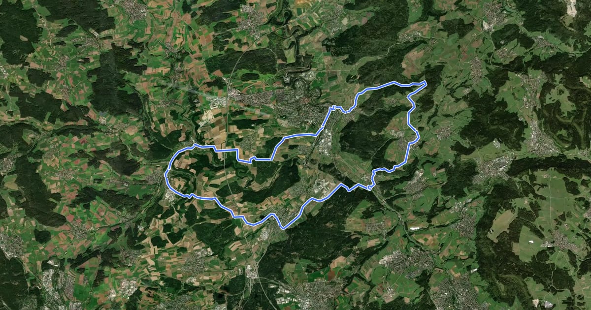 Маршрут Jungbrunnen-Route на спутниковом снимке