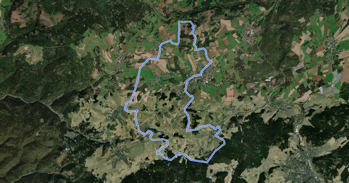 Маршрут Jungbrunnen-Weg на спутниковом снимке