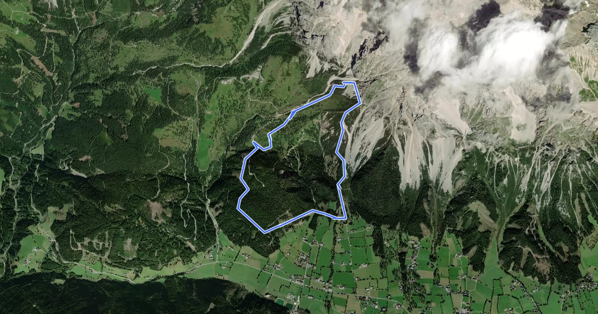 Маршрут Jungfrauensteig на спутниковом снимке