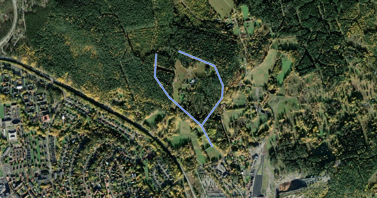 Маршрут Jungfrubergsspåren 2,5 km на спутниковом снимке