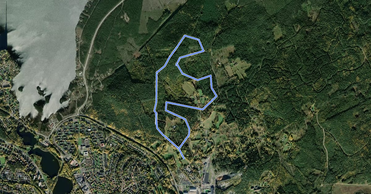 Маршрут Jungfrubergsspåren 6 km на спутниковом снимке