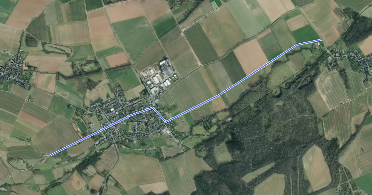 Маршрут Juntersdorf (61) - Nideggen (79) на спутниковом снимке