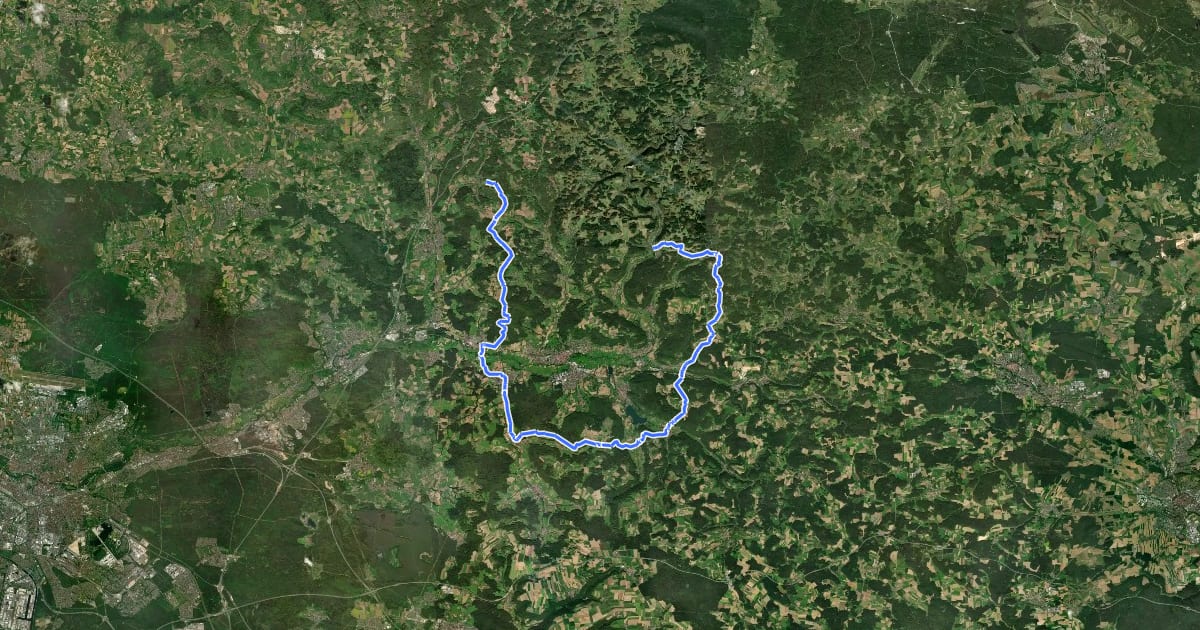 Маршрут Jura-Gebirgsweg на спутниковом снимке