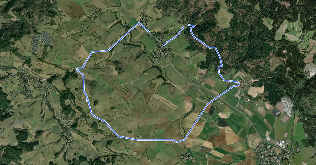 Маршрут Jura-Weg KC 63 на спутниковом снимке