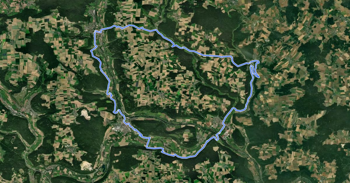 Маршрут jura2000-Tour на спутниковом снимке