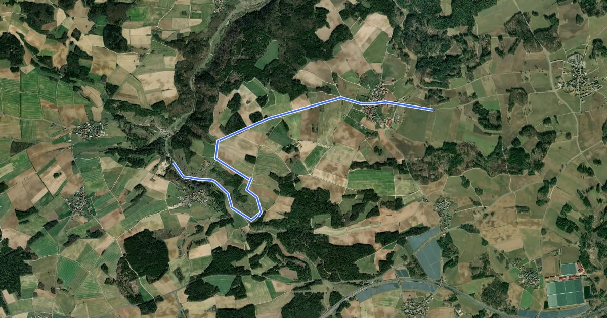 Маршрут Juramühlen-Radweg на спутниковом снимке