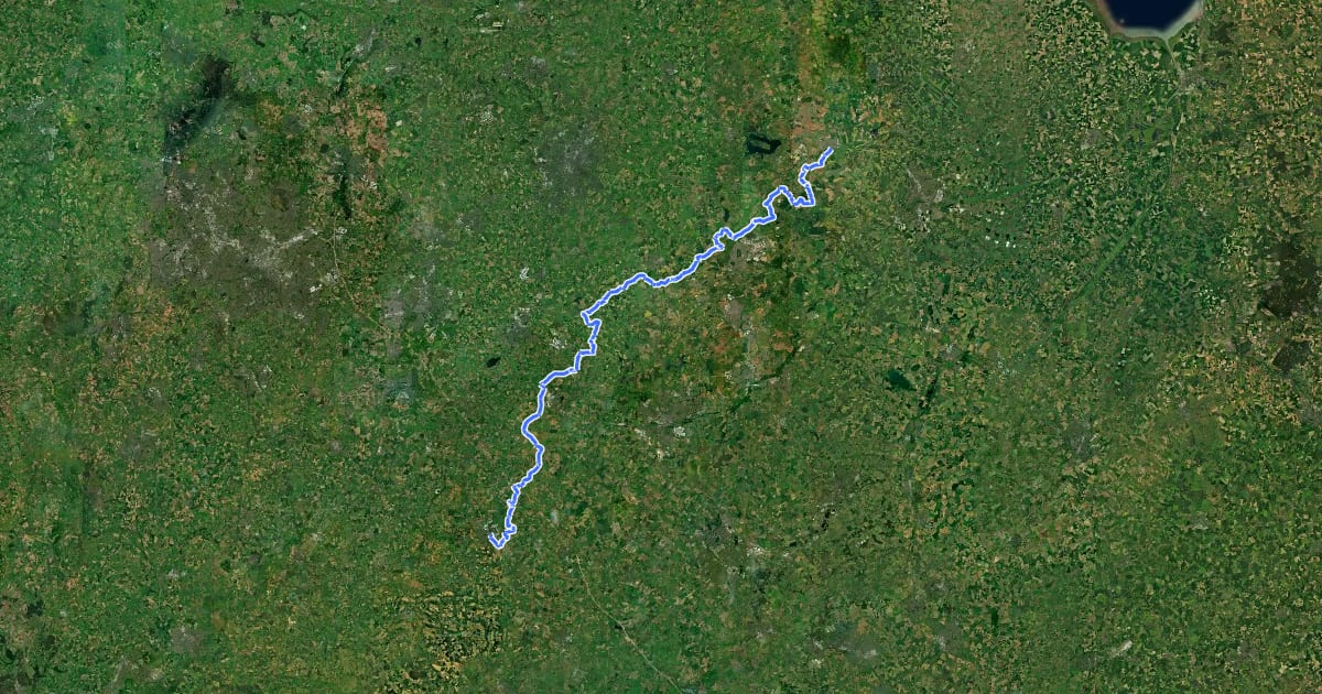 Маршрут Jurassic Way на спутниковом снимке