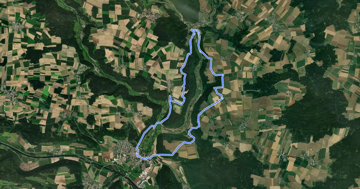 Маршрут Jurasteig Schlaufe 15 Tillyland-Schlaufe на спутниковом снимке