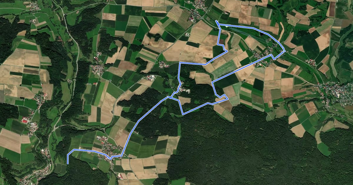 Маршрут Jurasteig Schlaufe 18 Petersberg-Schlaufe на спутниковом снимке