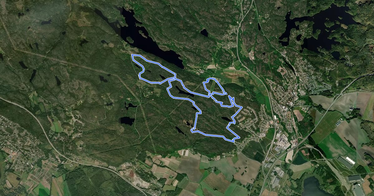 Маршрут Jurslabanan MTB на спутниковом снимке