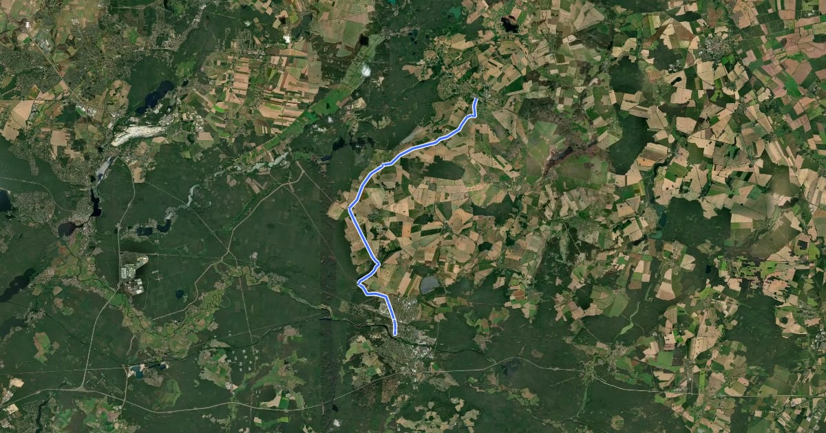 Маршрут JW Brandenburg Fürstenwalde/Spree-Müncheberg Verbindungsroute на спутниковом снимке