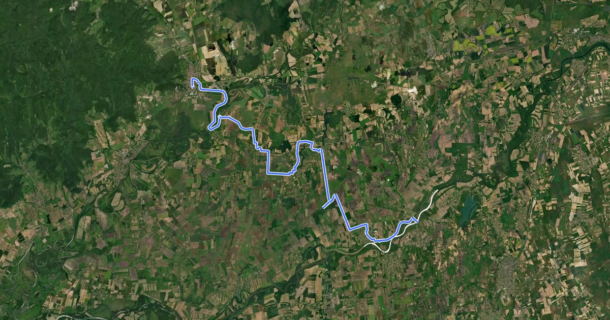Маршрут K, AKT (Sátoraljaújhely, vá. – Cigánd, Tisza híd) на спутниковом снимке