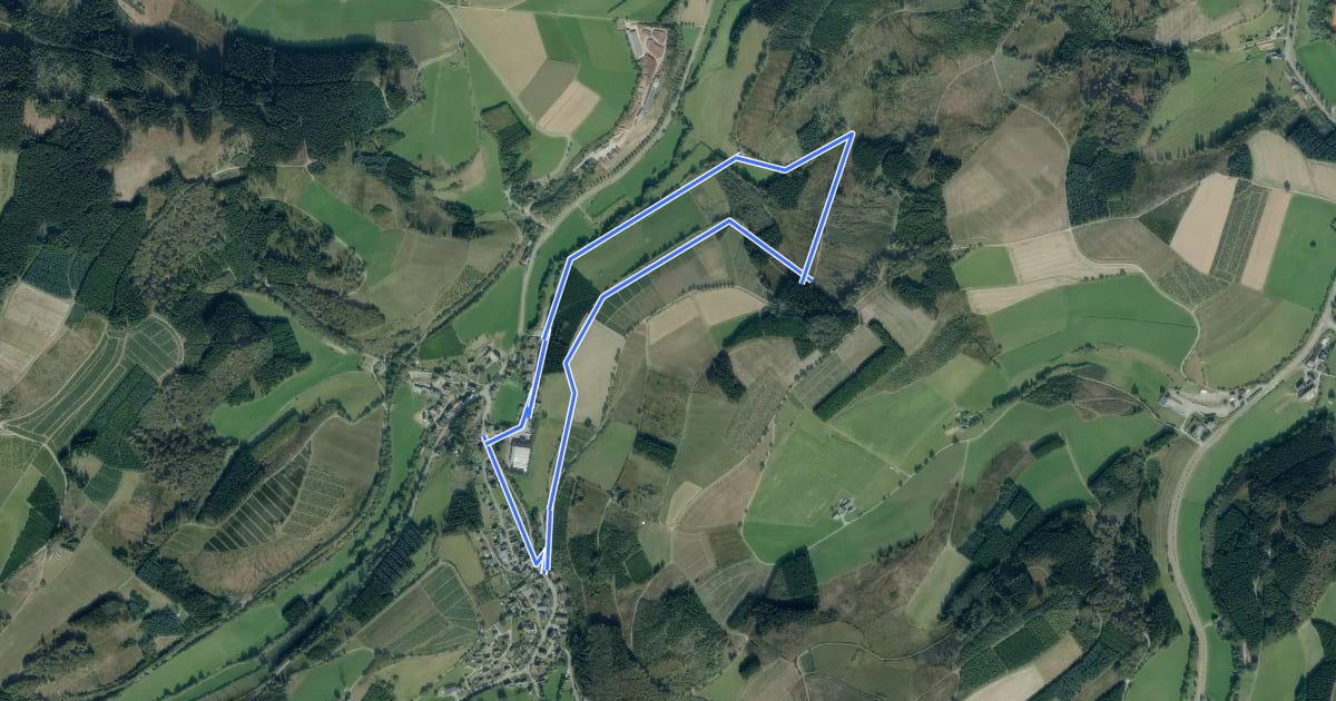 Маршрут Kückelheim Rundweg K3 на спутниковом снимке